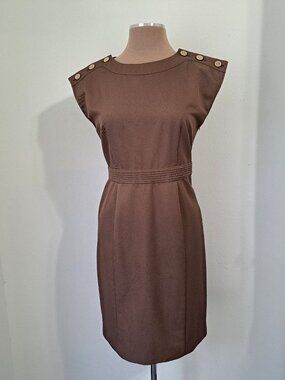 Essentials by A.B.S Women's Sheath Dress Size 10 Brown Color